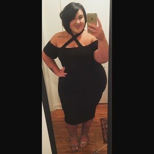 Crisscross off the shoulder dress